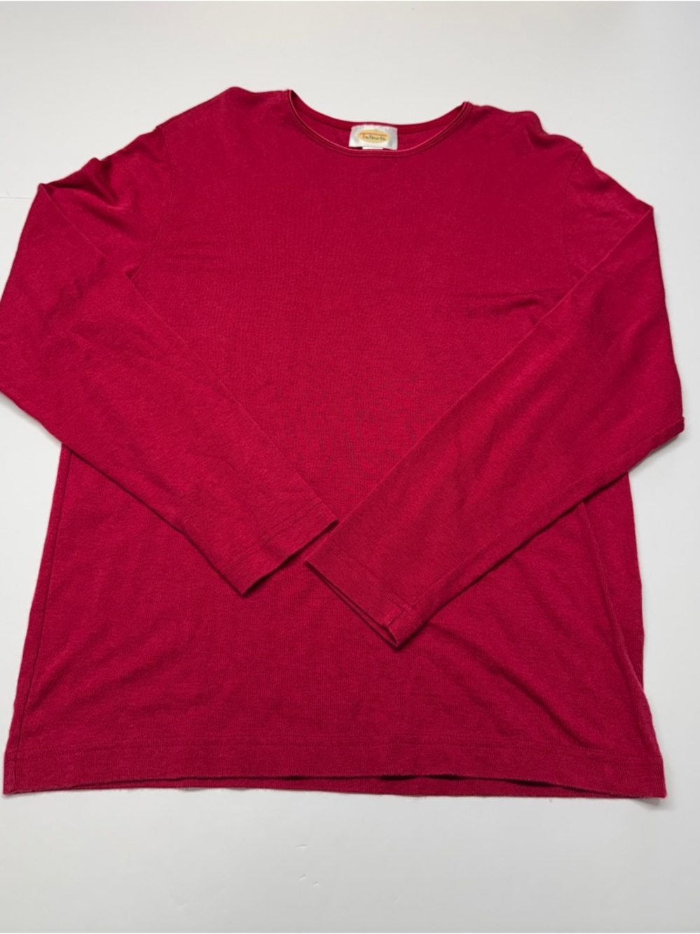Talbots Raspberry Ribbed Long Sleeve Top - Picture 3 of 10